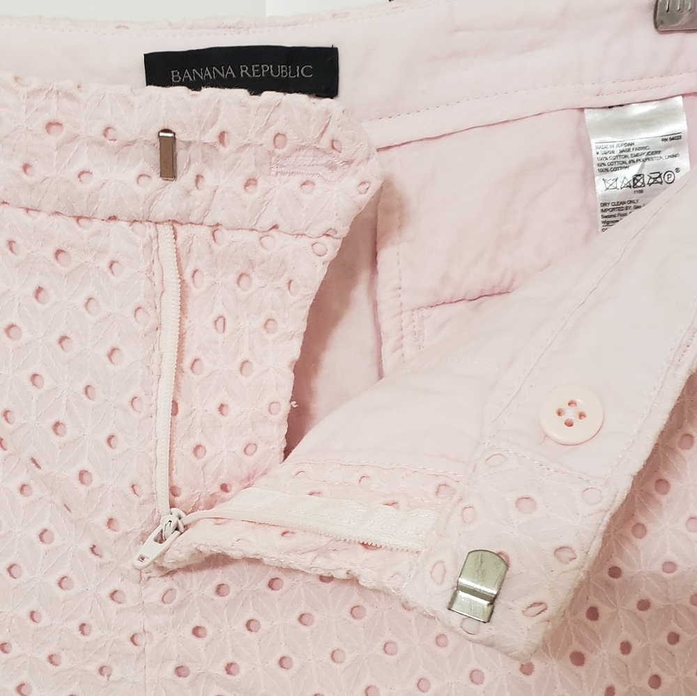 Banana Republic Women's Eyelet Short 5" Light Pink Size 0 - Picture 5 of 12